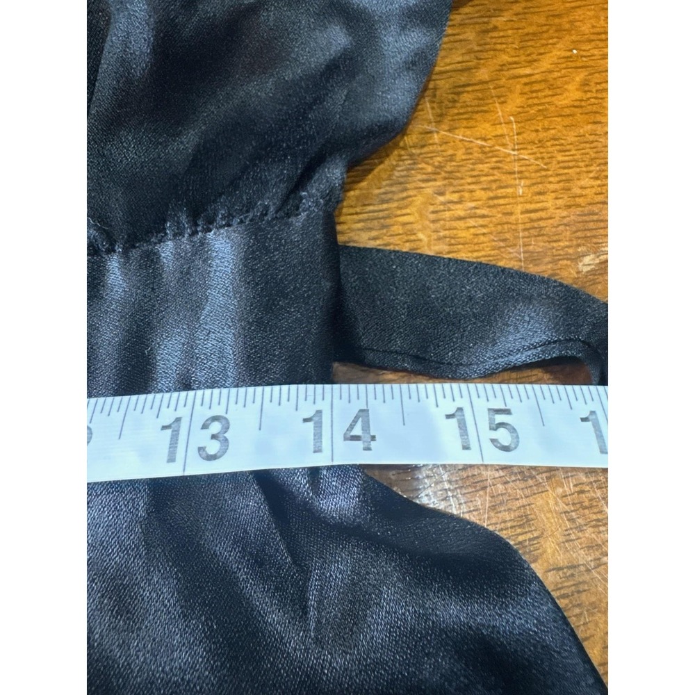 Vintage Gunne Sax By Jessica Dress Juniors 11 Black Satin Shirt Maxi A-Line 70s - Picture 6 of 8